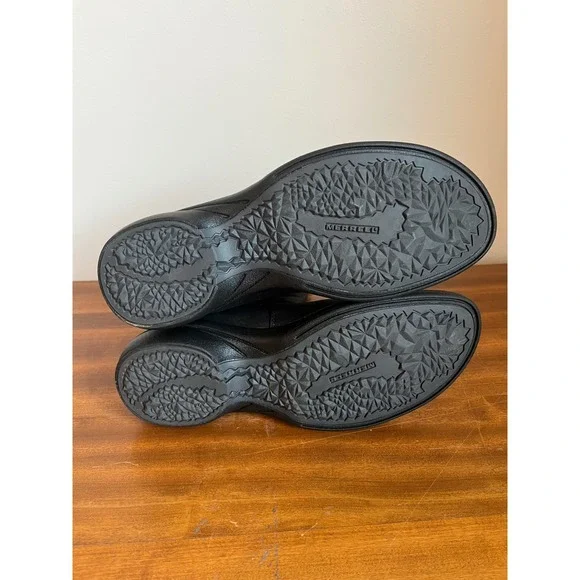 Merrell Andover Peak Black Leather Zip Buckle Tall Boots J17602 W's Size 7.5 - Picture 6 of 7